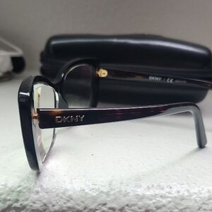 DKNY Women's Black and Brown Glasses W Case